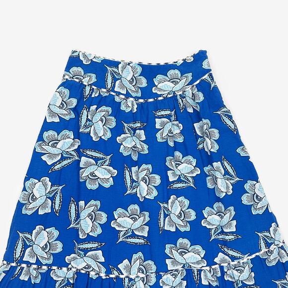 Maeve by Anthropologie Alyssa Midi Skirt Size 6 Blue Floral Boho Resort Summer - Picture 5 of 9